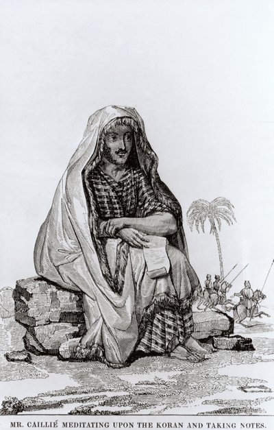 Il signor Caillie (1799-1838) medita sul Corano e prende appunti da English School